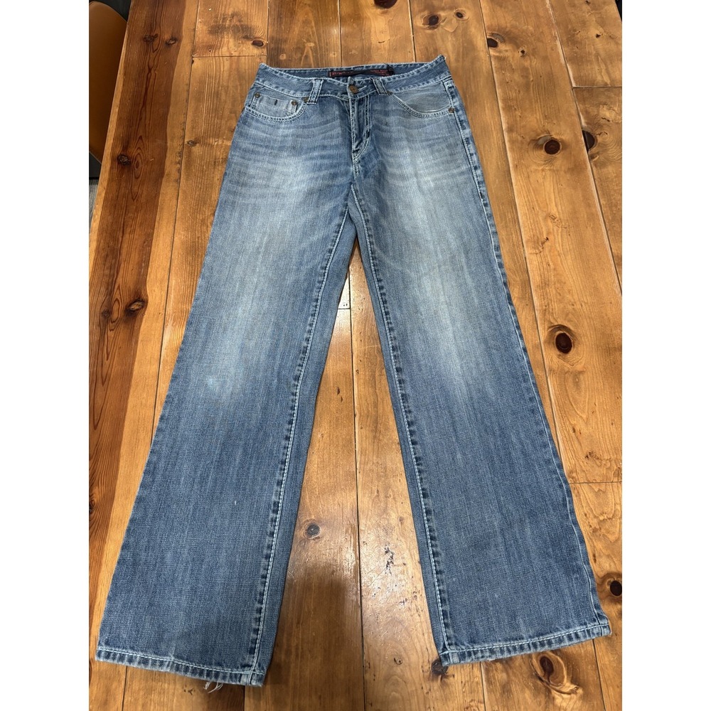 Rock & Roll‎ Women's Medium Wash Bootcut Jeans Blue Distressed Size 30x32
